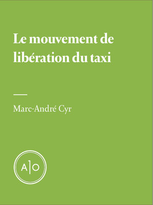 cover image of Le mouvement de libération du taxi
